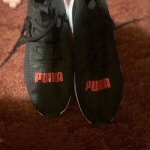 Puma Black Sneakers with Red Accents